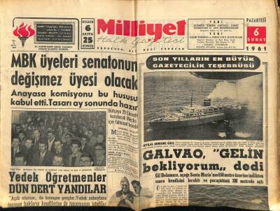 Milliyet Halk Gazetesi 6 Şubat 1961 - Egede Ovalar Birer Göl Halini Aldılar GZ76143 - 1