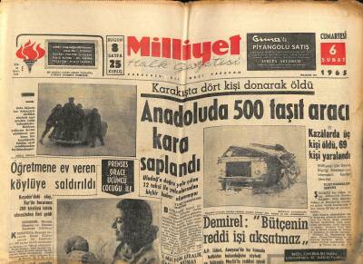 Milliyet Halk Gazetesi 6 Şubat 1965 - Şarkıcı Sylvie Vartan Geliyor - Zeki Müren , Kızların Yüzüne İmza Attı GZ121394 - 1