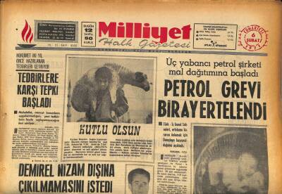 Milliyet Halk Gazetesi 6 Şubat 1971 - Demirel Nizam Dışına Çıkılmamasını İstedi GZ86831 - 1