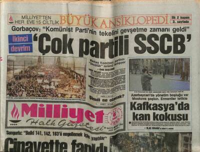 Milliyet Halk Gazetesi 6 Şubat 1990 - Kafkasyada Kan Kokusu GZ62735 - 2