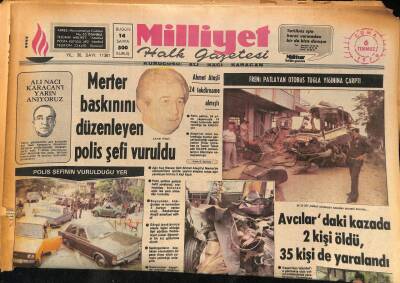 Milliyet Halk Gazetesi 6 Temmuz 1979 - Merter Baskınını Düzenleyen Polis Şefi Vuruldu GZ86325 - 1