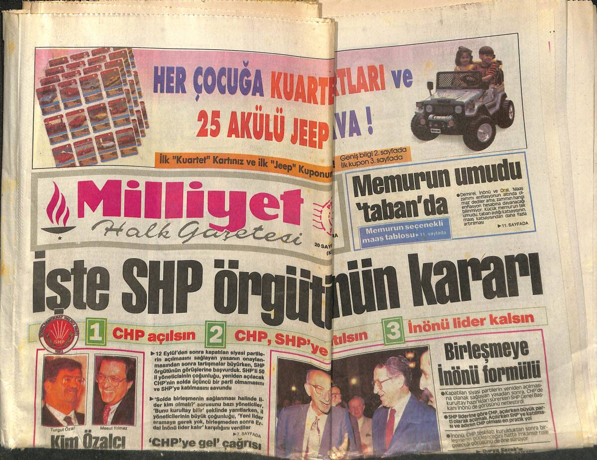 Milliyet Halk Gazetesi 6 Temmuz 1992 - Muazzez Abacı , Kızı İçin Söyledi - Götz , İmzaya Geliyor GZ153002 - 1