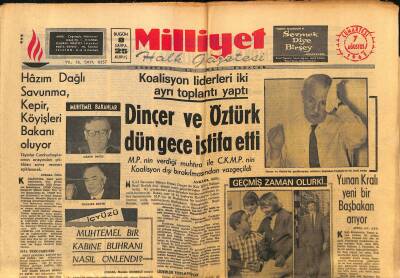 Milliyet Halk Gazetesi 7 Ağustos 1965 - Dinçer Ve Öztürk Dün Gece İstifa Etti GZ117706 - 1