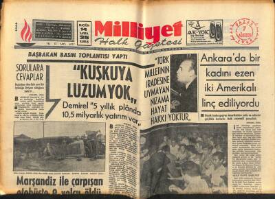 Milliyet Halk Gazetesi 7 Ağustos 1966 - Çirkin Kral Şimdi Ne Yapacak ? - Başbakan Basın Toplantısı Yaptı GZ121505 - 1
