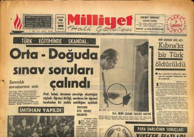 Milliyet Halk Gazetesi 7 Ağustos 1970 - Orta Doğuda Sınav Soruları Çalındı GZ86568 - 1