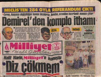 Milliyet Halk Gazetesi 7 Ağustos 1988 - Yönetmen Feyzi Tuna İtham Ediyor Yeşilçam Kokuştu GZ118381 - 1