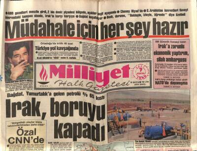 Milliyet Halk Gazetesi 7 Ağustos 1990 - Bağdat , Yumurtalıka Gelen Petrolü %65 Kıstı GZ76681 - 1