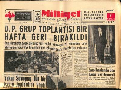 Milliyet Halk Gazetesi 7 Aralık 1955 - Sarol Hakkında Dün Karar Verilemedi GZ88684 - 1