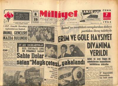 Milliyet Halk Gazetesi 7 Aralık 1962 - İstanbulda 23 Yıldır Telefon Bekleyen Var - Liz Taylor , Burtonla Bir Filmde Gene Beraber GZ92704 - 1