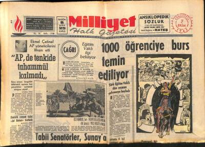 Milliyet Halk Gazetesi 7 Ekim 1967 - Gübre Fabrikası İhalesini Demirelin Bir Arkadaşı Almış GZ88525 - 1