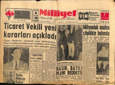 Milliyet Halk Gazetesi 7 Eylül 1956- Karamürsel Vapurunu Fare Bozmuş GZ88873 - 1