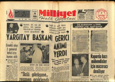 Milliyet Halk Gazetesi 7 Eylül 1967 - Yargıtay Başkanı Gerici Akımı Yerdi GZ88590 - 1