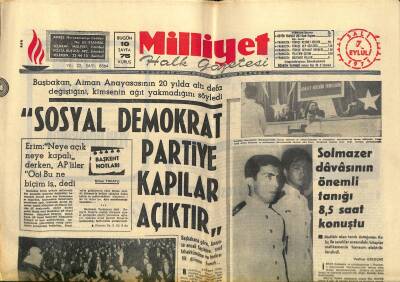 Milliyet Halk Gazetesi 7 Eylül 1971-Berlinde Her 20 Kişiden Biri Türk - Madanoğlu Tutuklandı-Gezmiş Davasında İrfan Uçar İçin Tahliye Kararı Verildi GZ118815 - 1