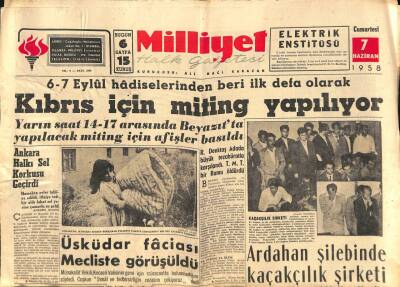 Milliyet Halk Gazetesi 7 Haziran 1958 - Ardahan Şilebinde Kaçakçılık Şirketi GZ88921 - 1