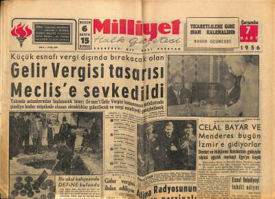 Milliyet Halk Gazetesi 7 Mart 1956 - Güney-Doğu Asya Konferansı Açıldı - Celâl Bayar Ve Menderes Bugün İzmire Gidiyorlar GZ117677 - 1
