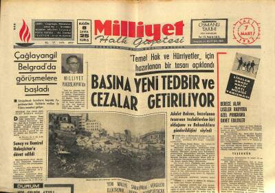 Milliyet Halk Gazetesi 7 Mart 1967 - Çağlayangil Belgradda Görüşmelere Başladı GZ88595 - 1
