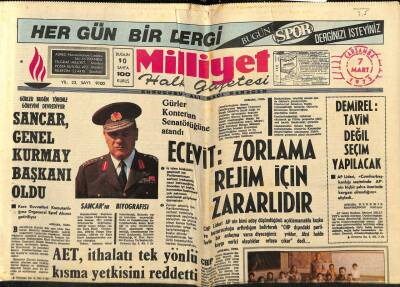 Milliyet Halk Gazetesi 7 Mart 1973 - Ecevit Zorlama Rejim İçin Zararlıdır GZ79120 - 1