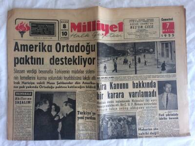 Milliyet Halk Gazetesi 7 Mayıs 1955 - Kira Kanunu Hakkında Bir Karara Varılamadı GZ73538 - 1