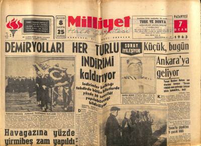 Milliyet Halk Gazetesi 7 Ocak 1963 - Havagazına Yüzde 25 Zam Yapıldı GZ79050 - 1