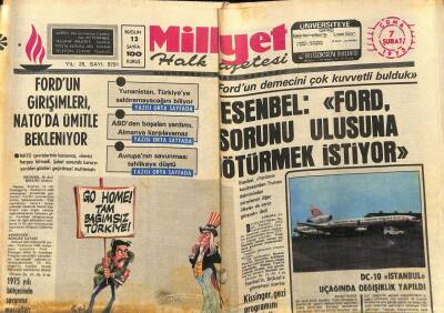 Milliyet Halk Gazetesi 7 Şubat 1975 - Bursa Uçağının Arandığı Alan Genişletilecek GZ88898 - 1