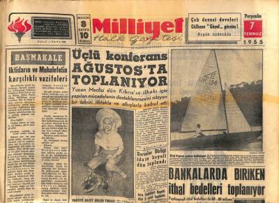Milliyet Halk Gazetesi 7 Temmuz 1955 - Korgeneral Kendall Emekliye Sevkediliyor GZ88928 - 1