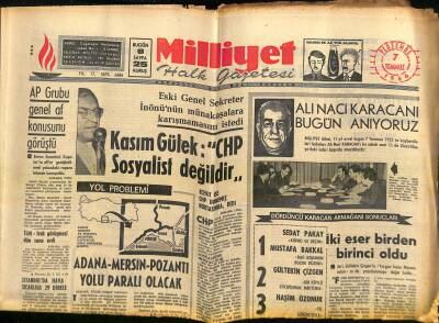 Milliyet Halk Gazetesi 7 Temmuz 1966 - Türk-Yunan Görüşmeleri Viyanada Başladı GZ118226 - 1