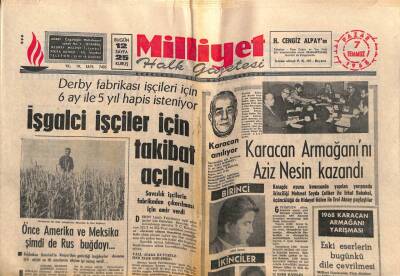 Milliyet Halk Gazetesi 7 Temmuz 1968 - Karacan Armağanını Aziz Nesin Kazandı GZ79602 - 1