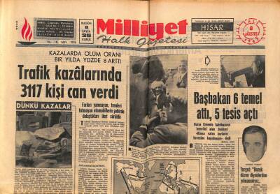 Milliyet Halk Gazetesi 8 Ağustos 1967 - Bütün Dünyayı Dolaşacak Uluslararası Yol Yapılacak GZ88576 - 1