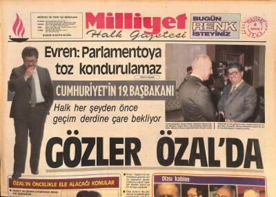 Milliyet Halk Gazetesi 8 Aralık 1983 - İki İspanyol Uçağı Pistte Çarpıştı 80 Ölü - Gözler Özalda GZ127255 - 1