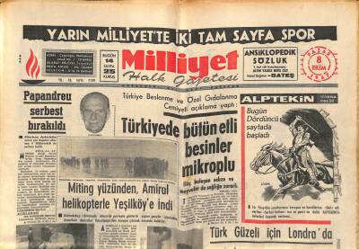 Milliyet Halk Gazetesi 8 Ekim 1967 - Türkiyede Bütün Etli Besinler Mikroplu GZ88526 - 1