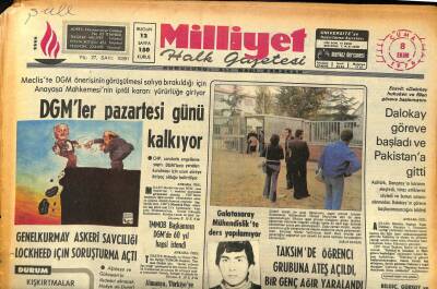 Milliyet Halk Gazetesi 8 Ekim 1976 - TMMOB Başkanının DGMde 60 Yıl Hapsi İstendi GZ85658 - 1