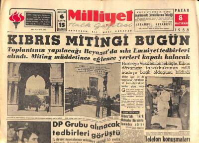 Milliyet Halk Gazetesi 8 Haziran 1958 - De Gaulle Cezayirli Milliyetçilerle Anlaşıyor GZ88922 - 1