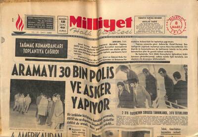 Milliyet Halk Gazetesi 8 Mart 1971 - Tağmaç Kumandanları Toplantıya Çağırdı GZ81228 - 1