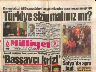 Milliyet Halk Gazetesi 8 Ocak 1990 - Ermeni Ağızlı ABD Senatörleri , Ülkemiz Üzerine Ucuz Hesaplara Girişti GZ83466 - 1