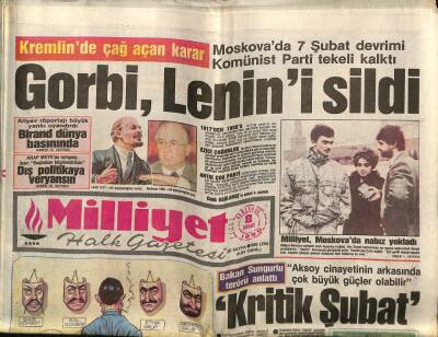 Milliyet Halk Gazetesi 8 Şubat 1990 - Moskovada 7 Şubat Devrimi Komünist Parti Tekeli Kalktı GZ62800 - 2