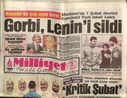 Milliyet Halk Gazetesi 8 Şubat 1990 - Moskovada 7 Şubat Devrimi Komünist Parti Tekeli Kalktı GZ62800 - 1