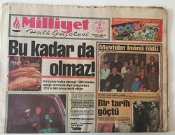 Milliyet Halk Gazetesi 8 Şubat 1992 - Mevhibe İnönü Öldü Bir Tarih Göçtü - GZ43914 - 2