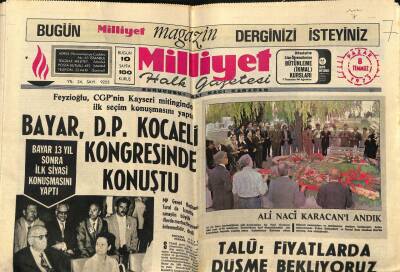 Milliyet Halk Gazetesi 8 Temmuz 1973 - Bayar , D.P. Kocaeli Kongresinde Konuştu GZ79059 - 1