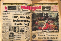 Milliyet Halk Gazetesi 8 Temmuz 1975 - CHP , Meclisin Toplanmasına Evet dedi GZ67966 - 1