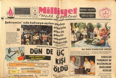 Milliyet Halk Gazetesi 8 Temmuz 1978 - Ali Naci Karacan Anıldı - Yeşilköyde 45 Metrelik Kontrol Kulesi Açıldı GZ92835 - 1
