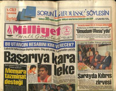 Milliyet Halk Gazetesi 8 Temmuz 1991 - Şiddetli Yağış Bu Kez Zonguldakı Vurdu 10 Ölü GZ76860 - 1