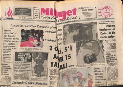 Milliyet Halk Gazetesi 9 Ağustos 1978 - Çağlayan Bingöl Türkiyeye Döndü GZ77283 - 1