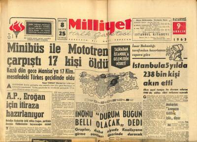 Milliyet Halk Gazetesi 9 Aralık 1963 - Demiryollarımızın Mali Durumu Feci Bir Halde GZ91576 - 1