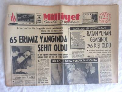Milliyet Halk Gazetesi 9 Aralık 1966 - Batan Yunan Gemisinde 245 Kişi Öldü GZ73678 - 1