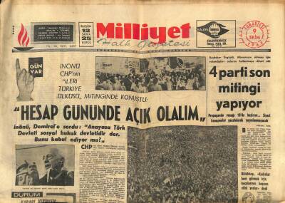 Milliyet Halk Gazetesi 9 Ekim 1965 - İstanbulda Seçim Oyları Elektronik Hesap Makinasıyla Sayılacak GZ91592 - 1