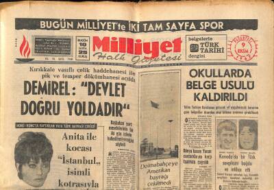 Milliyet Halk Gazetesi 9 Ekim 1967 - Dolmabahçeye Amerikan Bayrağı Çekilmedi GZ88527 - 1
