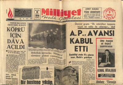 Milliyet Halk Gazetesi 9 Ekim 1968 - Fransız Hükümeti Fiatın Citroeni Ezmemesini İstiyor GZ67894 - 2