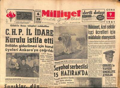 Milliyet Halk Gazetesi 9 Haziran 1961 - Fransa , Çelik Fabrikasına 12 Milyon Dolar Veriyor GZ92765 - 1