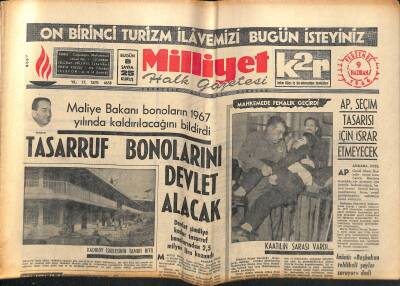Milliyet Halk Gazetesi 9 Haziran 1966 - AP , Seçim Tasarısı İçin Israr Etmeyecek - NATO Bakanlar Konseyi Sona Erdi GZ121485 - 1