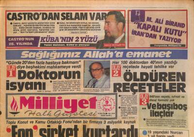 Milliyet Halk Gazetesi 9 Haziran 1987 - Evren Galatasarayı Kutladı - Semra Özaldan Gazetecilere Dava GZ127974 - 1